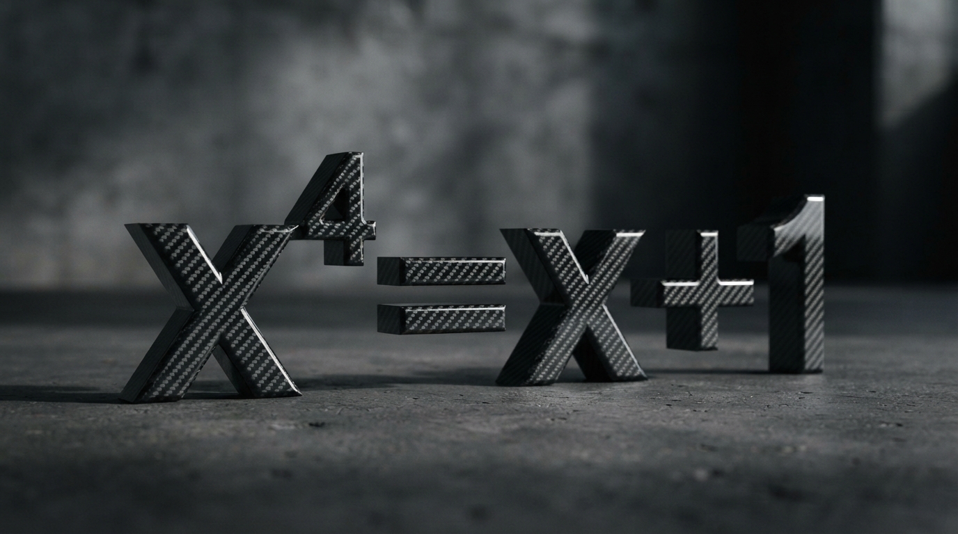 3D model of the governing polynomial x⁴ = x + 1